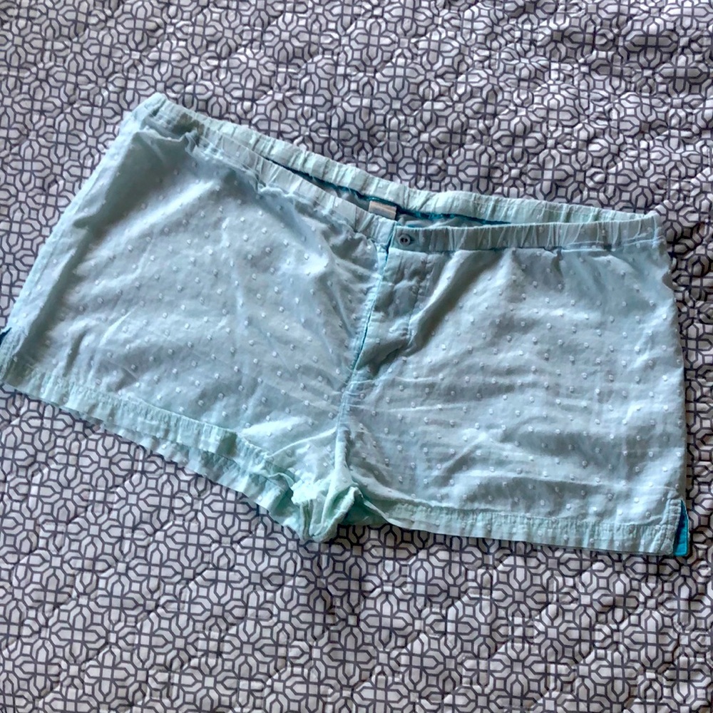 Sarah Jessica Parker PJ Shorts XL Cotton Mint Green with White Swiss Dots